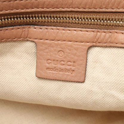 Gucci Shoulder Bag Pink Beige Leather Bamboo — view 4