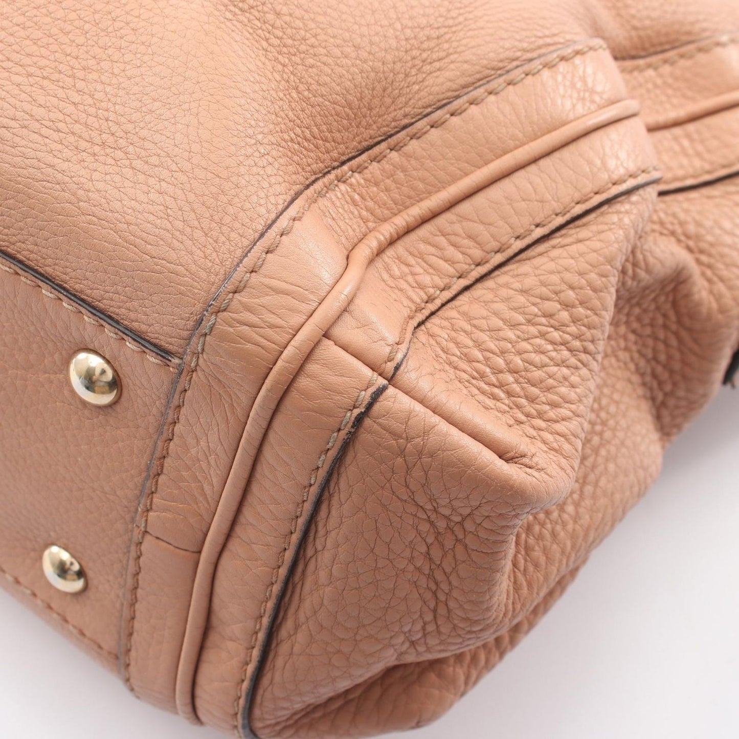 Gucci Shoulder Bag Pink Beige Leather Bamboo — view 5