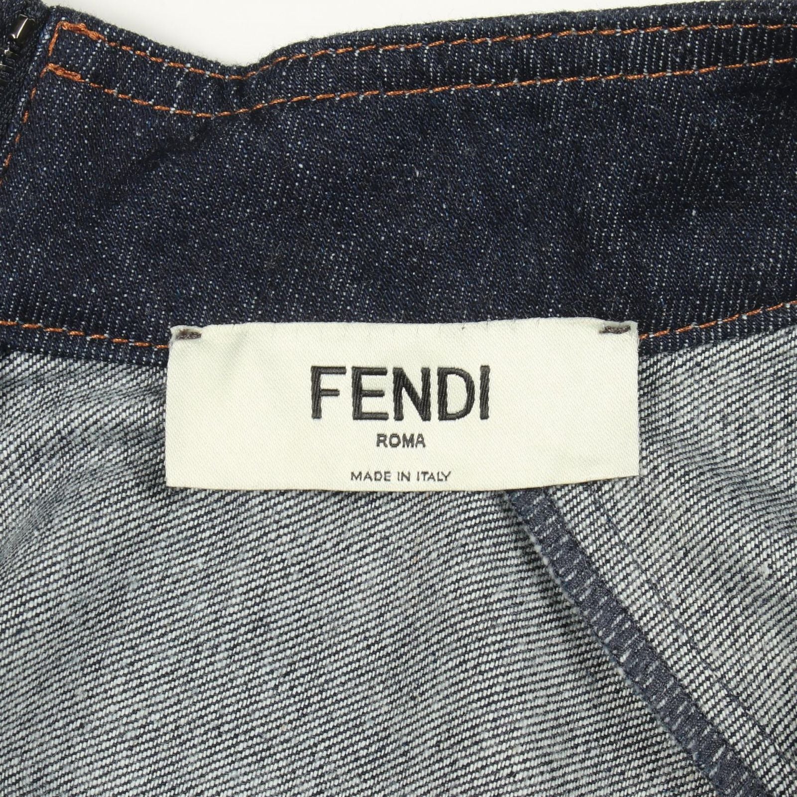 Fendi Dress Stand Color Long Sleeve Denim Cotton — view 3
