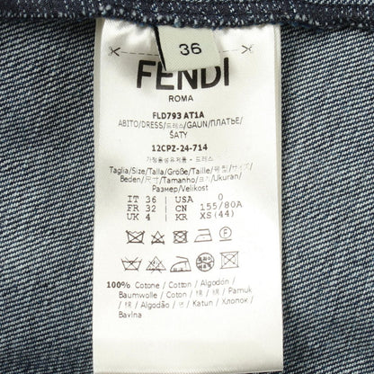 Fendi Dress Stand Color Long Sleeve Denim Cotton — view 4