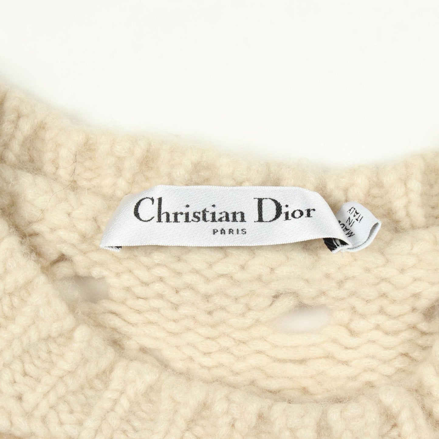 Dior Knit Crochet Short Sleeve Wool Cashmere Sweater — view 3