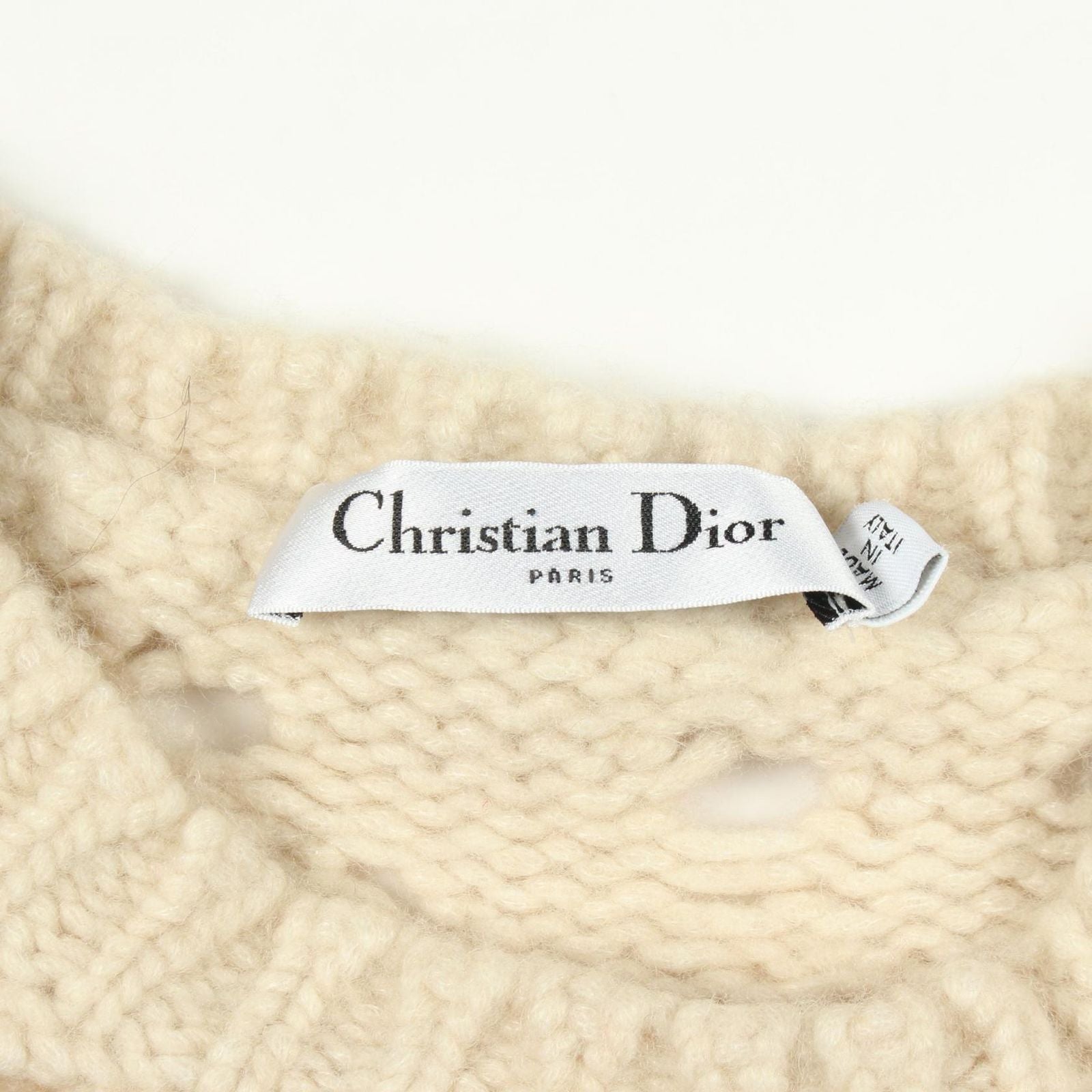 Dior Knit Crochet Short Sleeve Wool Cashmere Sweater — view 3