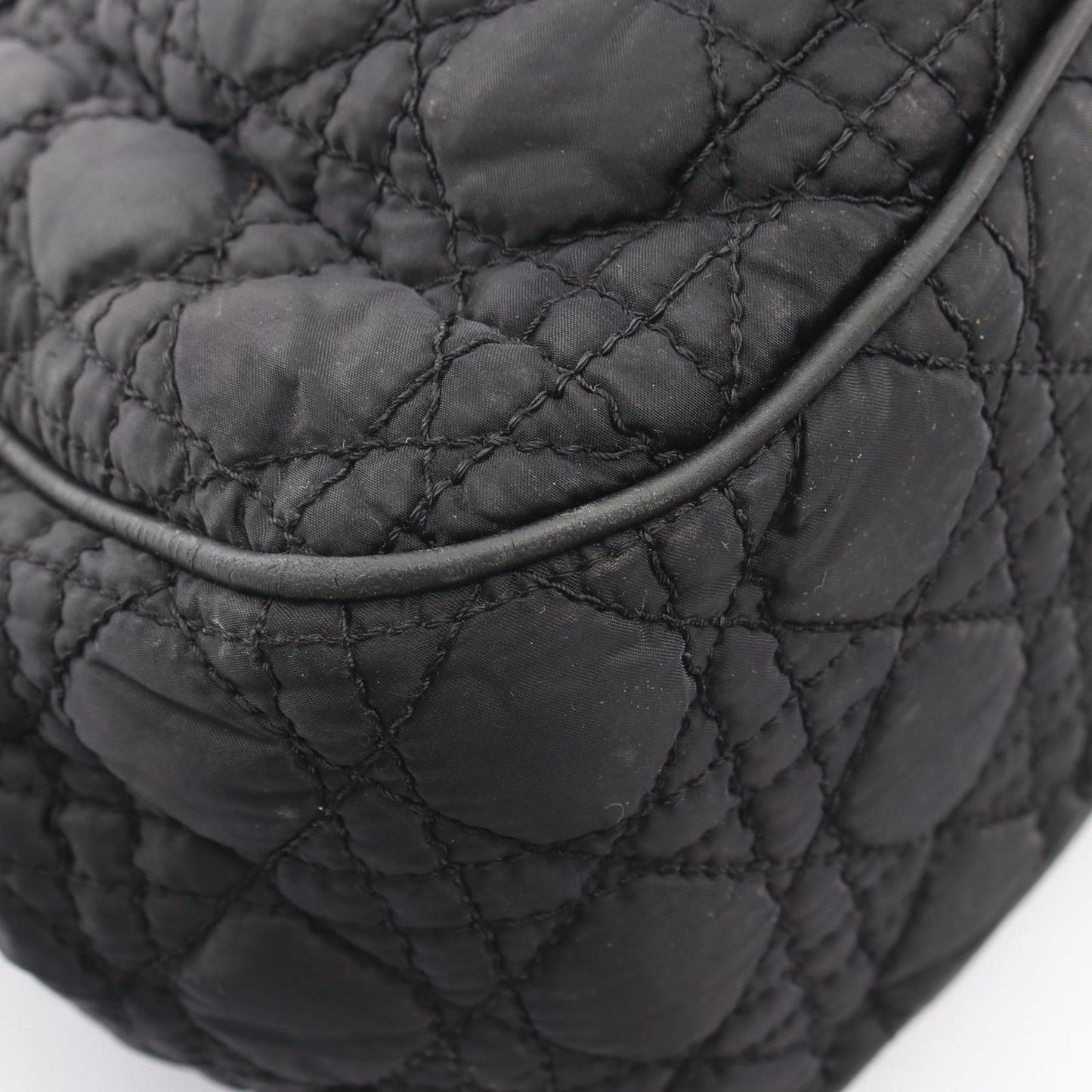 Dior Handbag Cannage Brea Black Nylon Leather — view 7