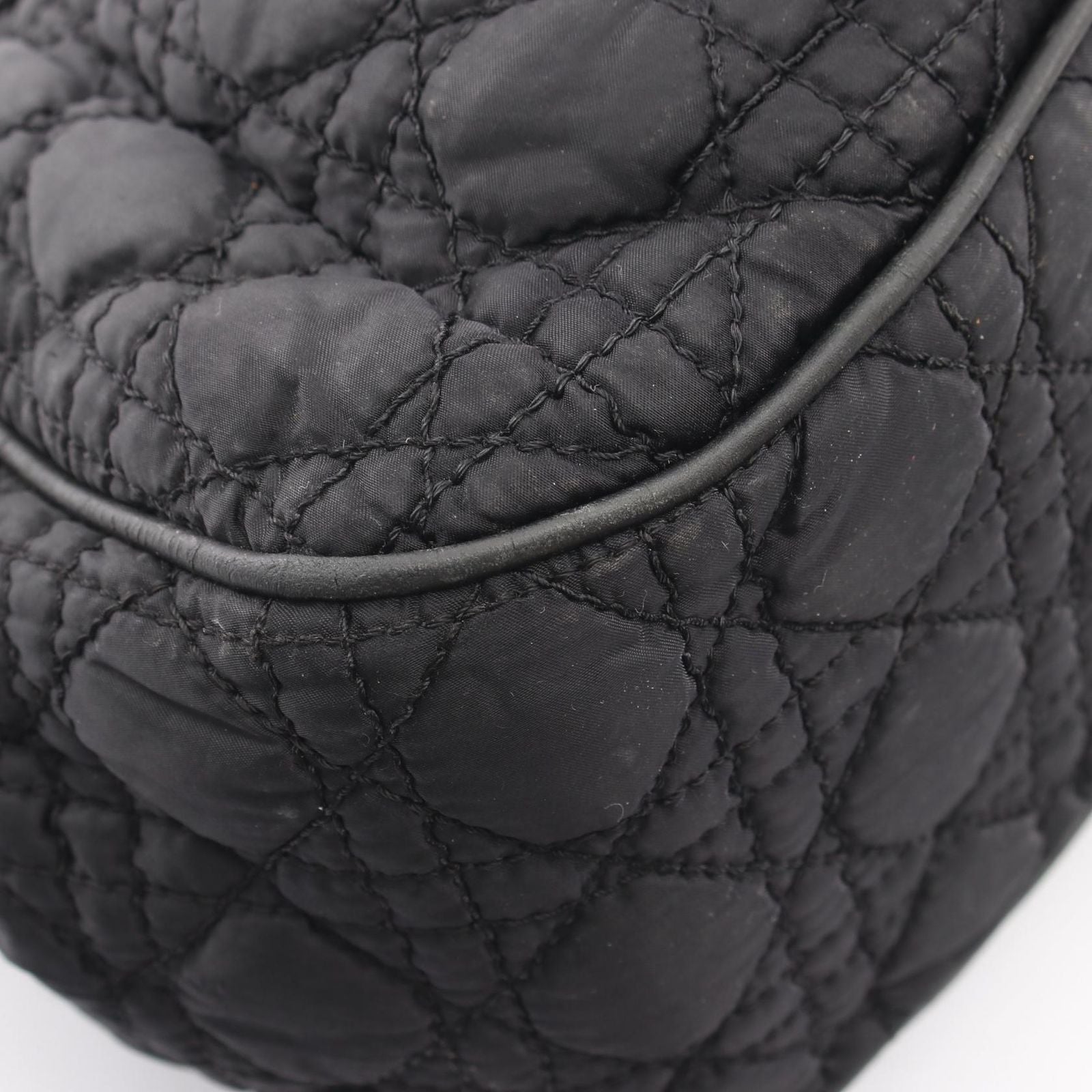 Dior Handbag Cannage Brea Black Nylon Leather — view 7