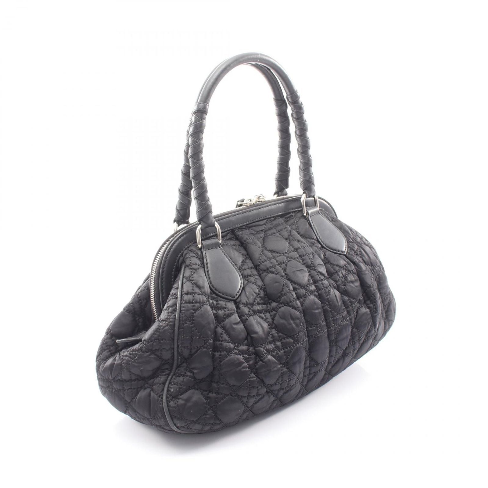 Dior Handbag Cannage Brea Black Nylon Leather — view 2