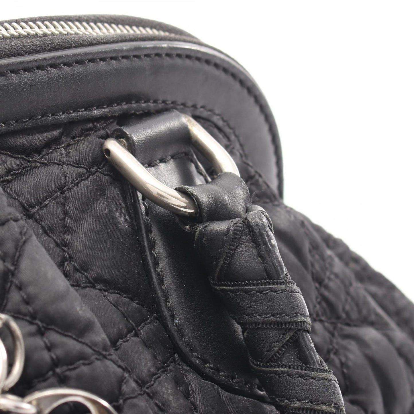 Dior Handbag Cannage Brea Black Nylon Leather — view 6