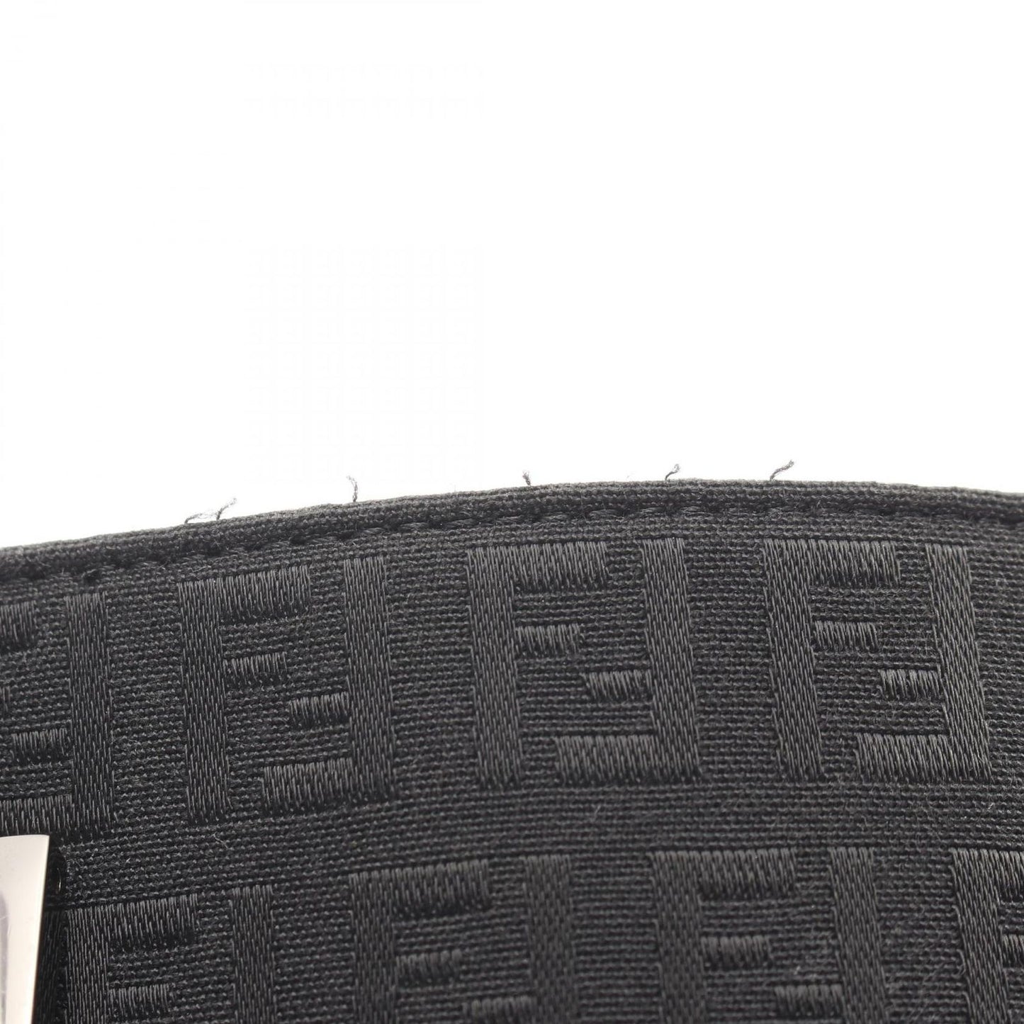 Fendi Tote Zucchino Black Canvas Leather — view 7
