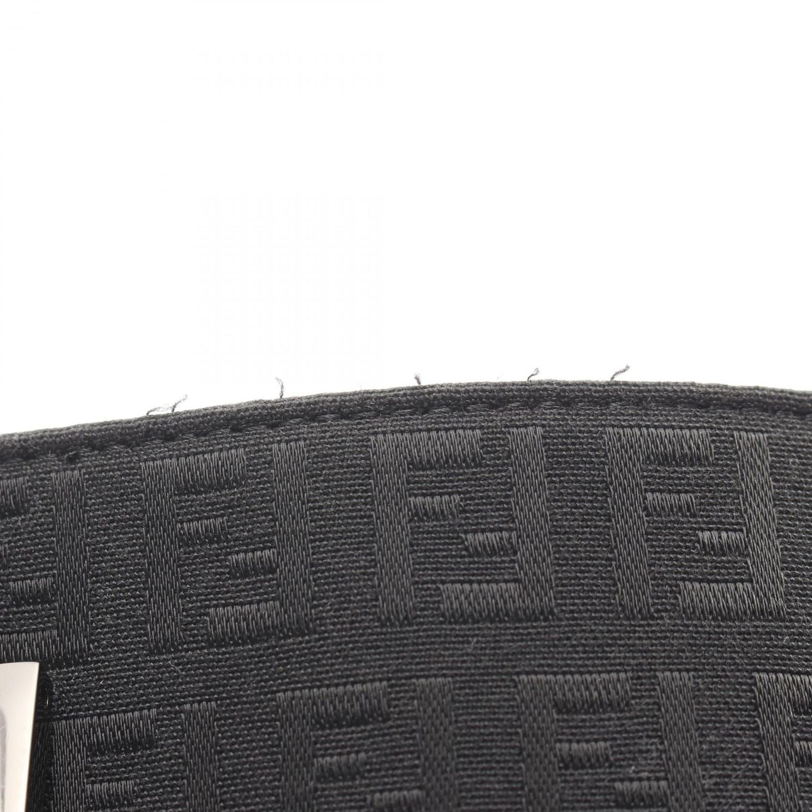Fendi Tote Zucchino Black Canvas Leather — view 7