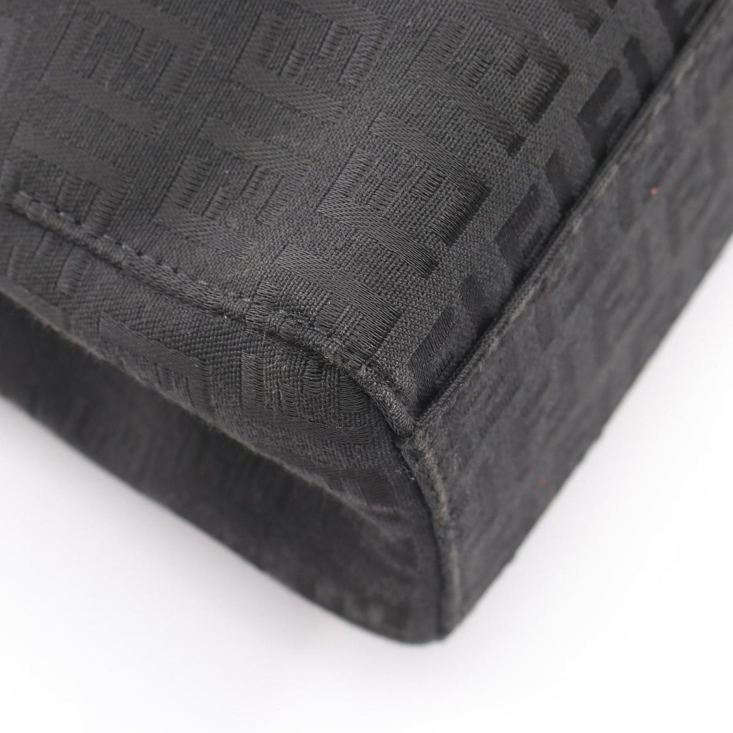 Fendi Tote Zucchino Black Canvas Leather — view 5