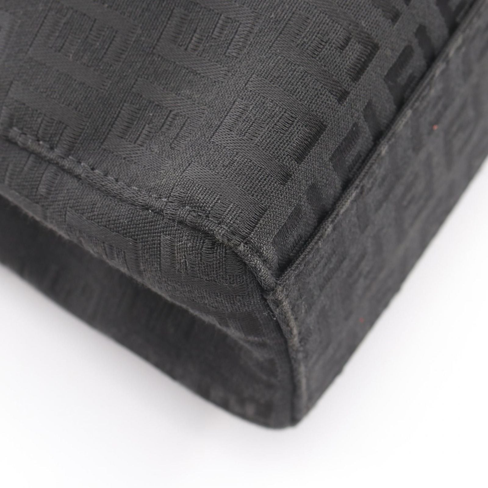 Fendi Tote Zucchino Black Canvas Leather — view 5