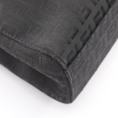 Fendi Tote Zucchino Black Canvas Leather — view 5
