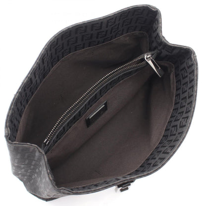 Fendi Tote Zucchino Black Canvas Leather — view 3