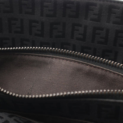 Fendi Tote Zucchino Black Canvas Leather — view 9