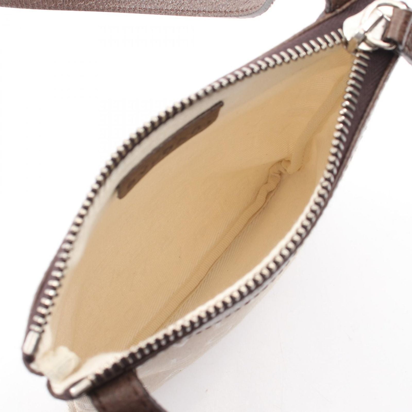 Bvlgari Shoulder Bag Logo Mania Beige Dark Brown Canvas Leather — view 3