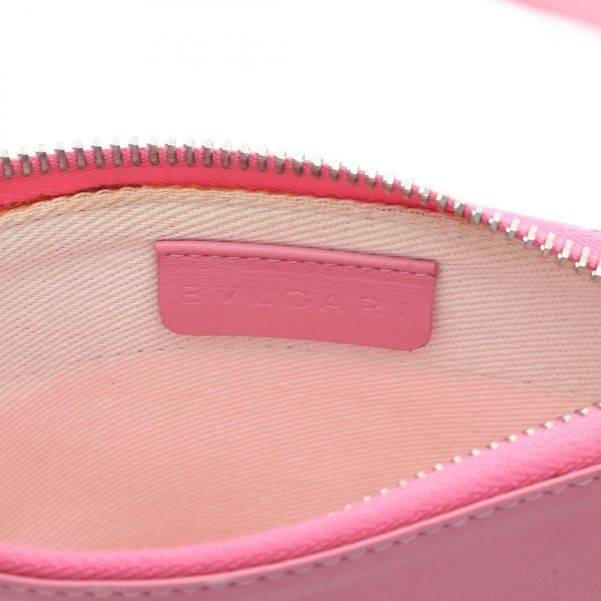 Bvlgari Shoulder Bag Logo Mania Pink Canvas Leather — view 4