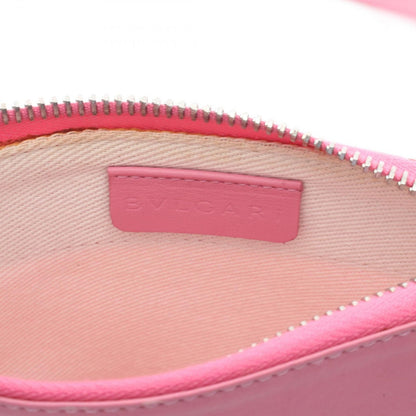 Bvlgari Shoulder Bag Logo Mania Pink Canvas Leather — view 4