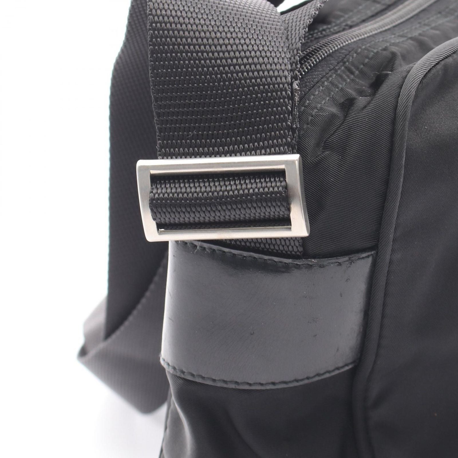 Prada Shoulder Bag Vela Sport Black Nylon Leather Triangle Logo — view 8