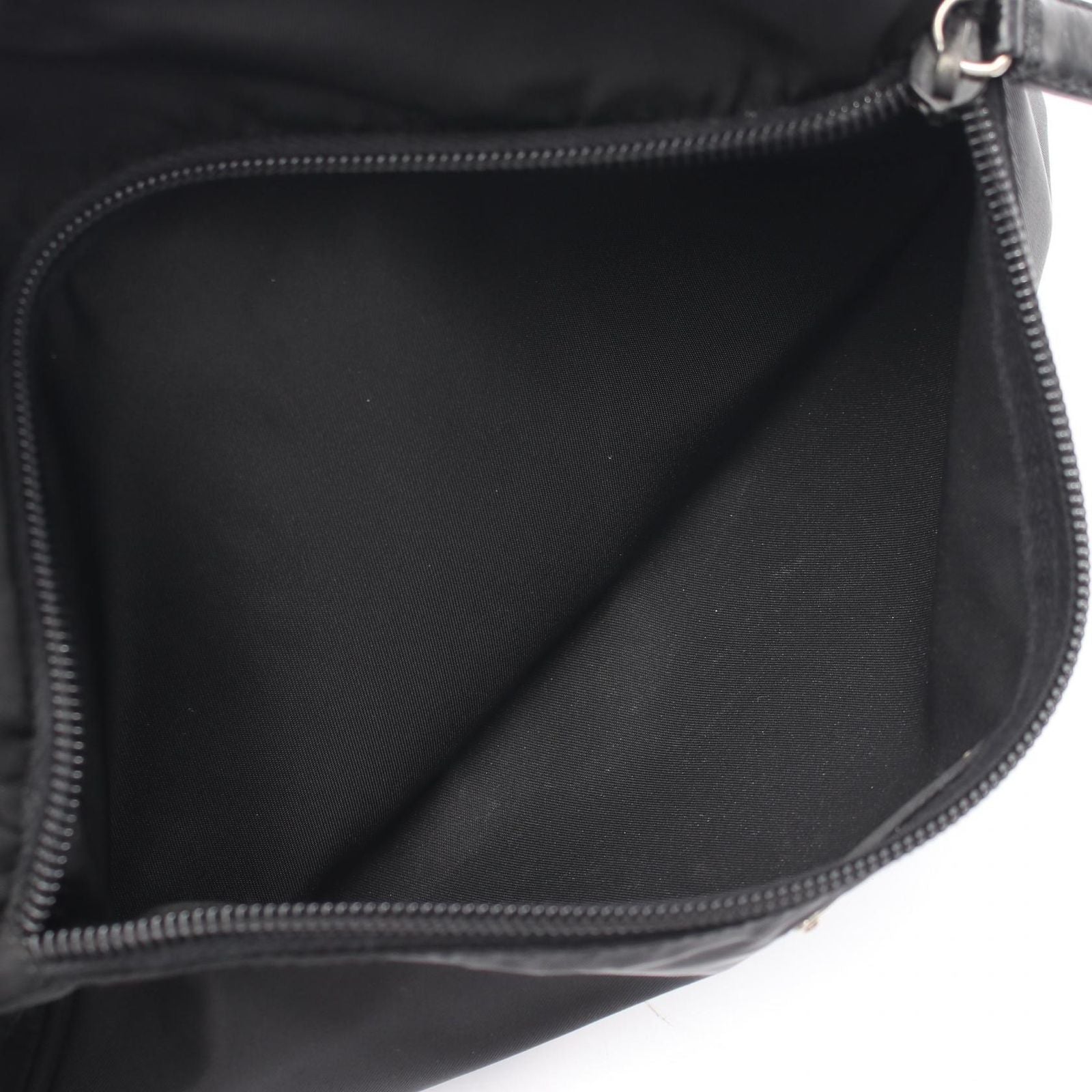 Prada Shoulder Bag Vela Sport Black Nylon Leather Triangle Logo — view 9