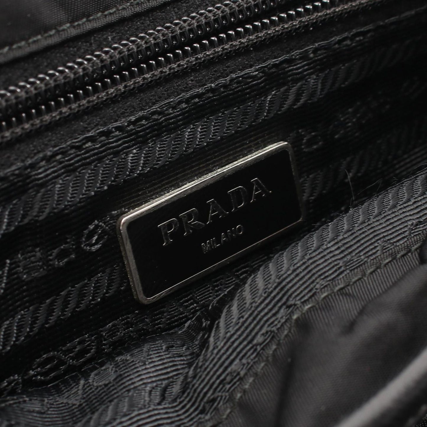 Prada Shoulder Bag Black Nylon Saffiano Leather — view 4