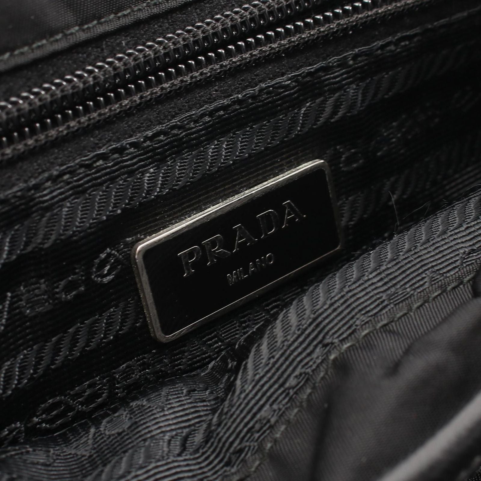 Prada Shoulder Bag Black Nylon Saffiano Leather — view 4