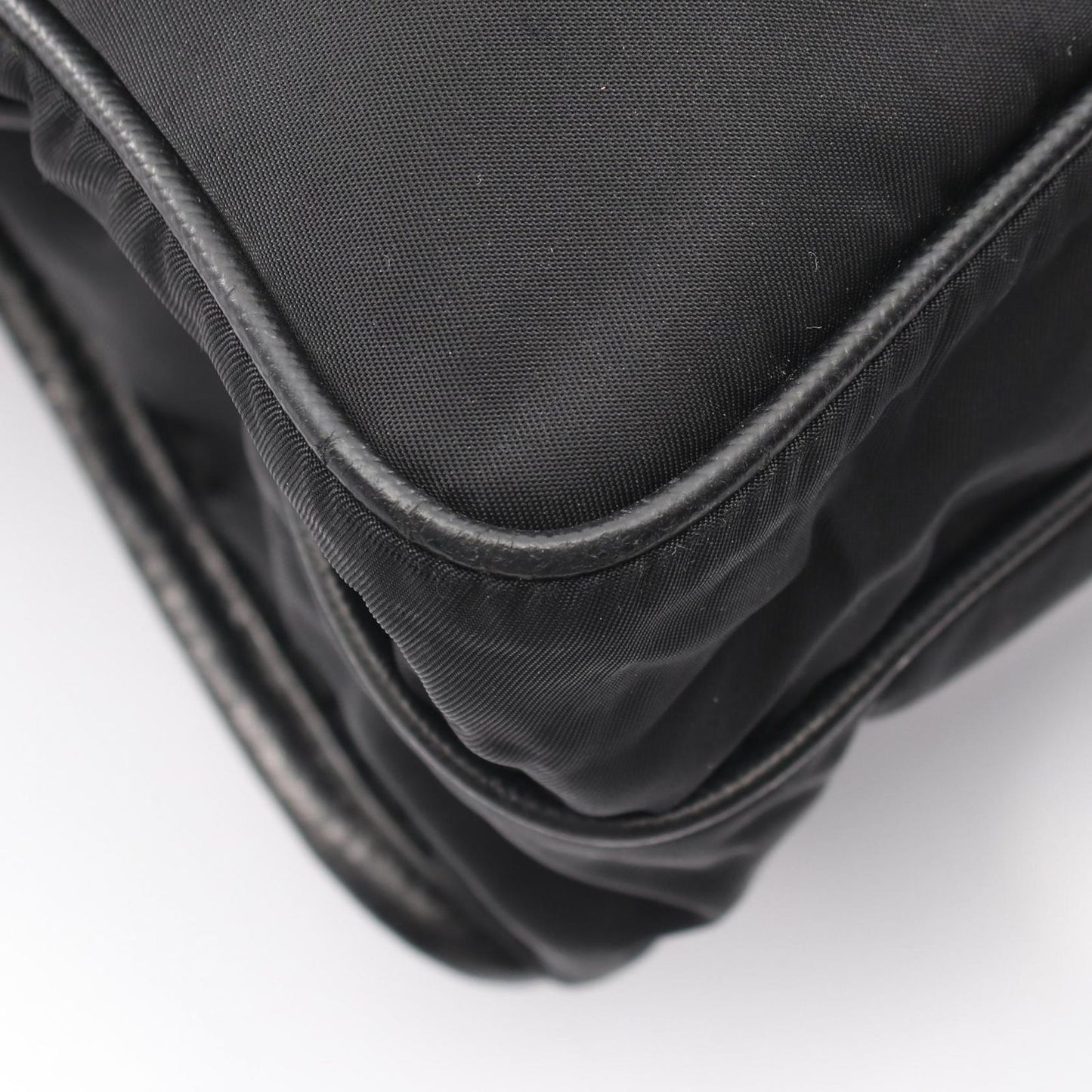 Prada Shoulder Bag Black Nylon Saffiano Leather — view 5