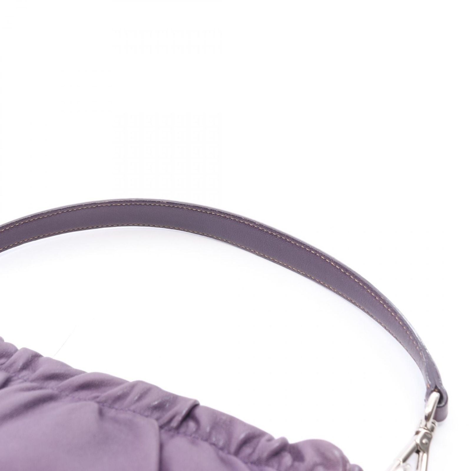 Prada Shoulder Bag Triangle Plate Ribbon Purple Leather Logo — view 9