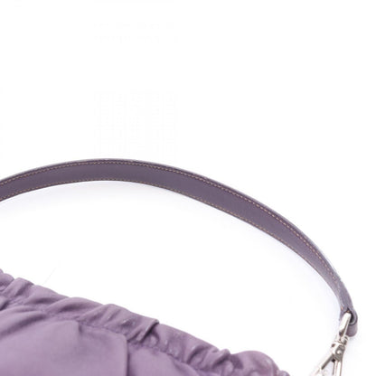 Prada Shoulder Bag Triangle Plate Ribbon Purple Leather Logo — view 9