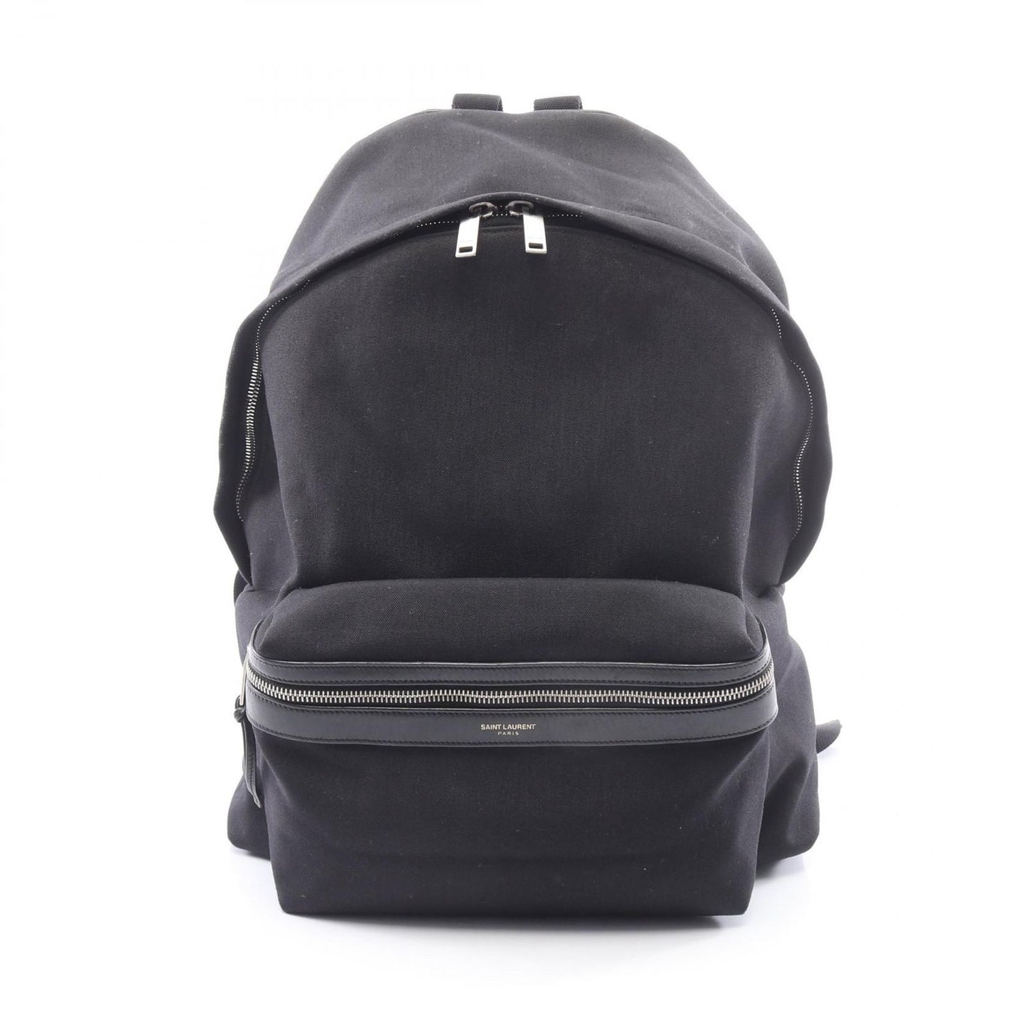 Saint Laurent Paris Backpack Black Canvas Leather