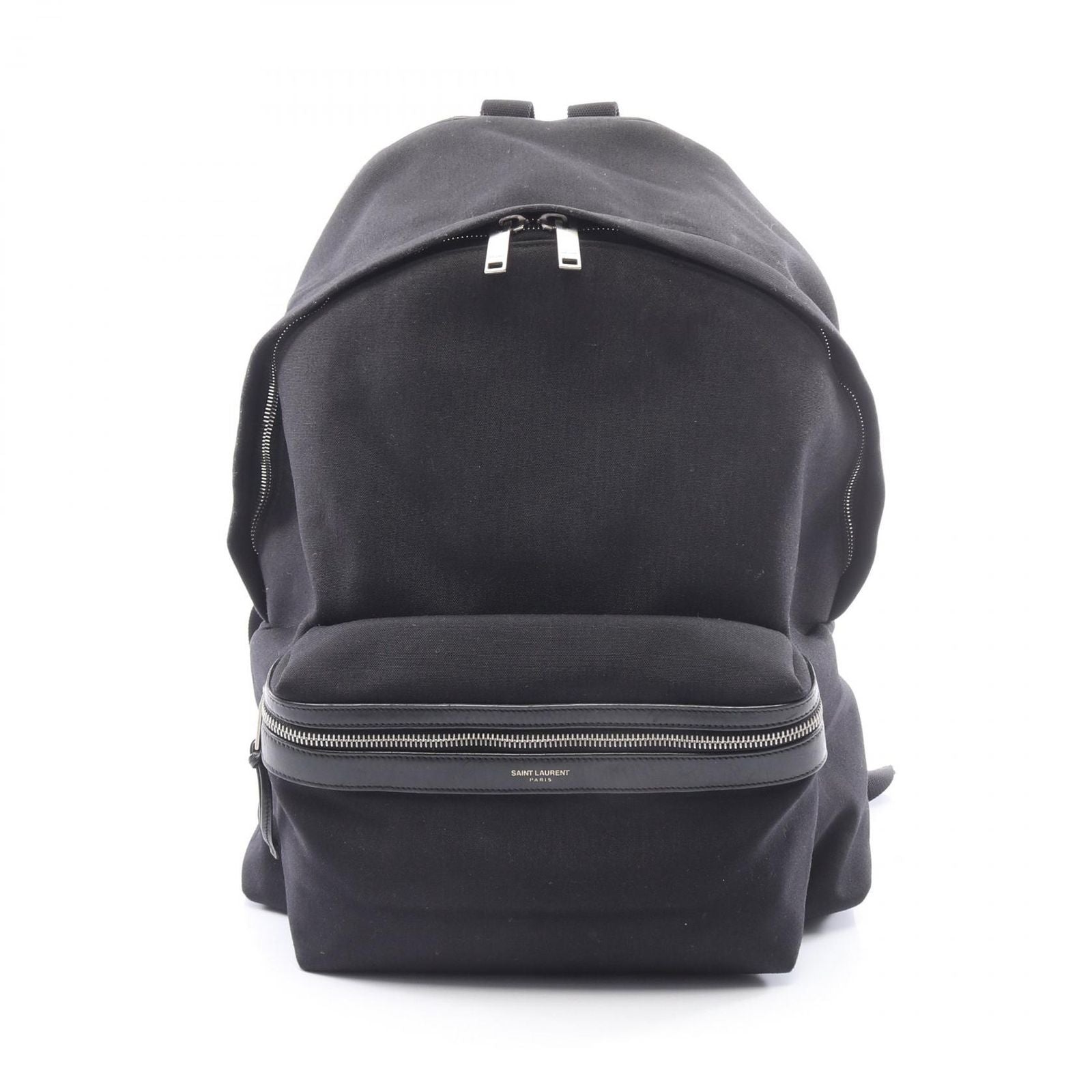 Saint Laurent Paris Backpack Black Canvas Leather