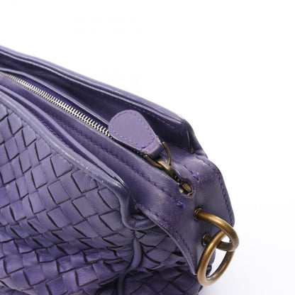 Bottega Veneta Shoulder Bag Intrecciato Purple Leather — view 8