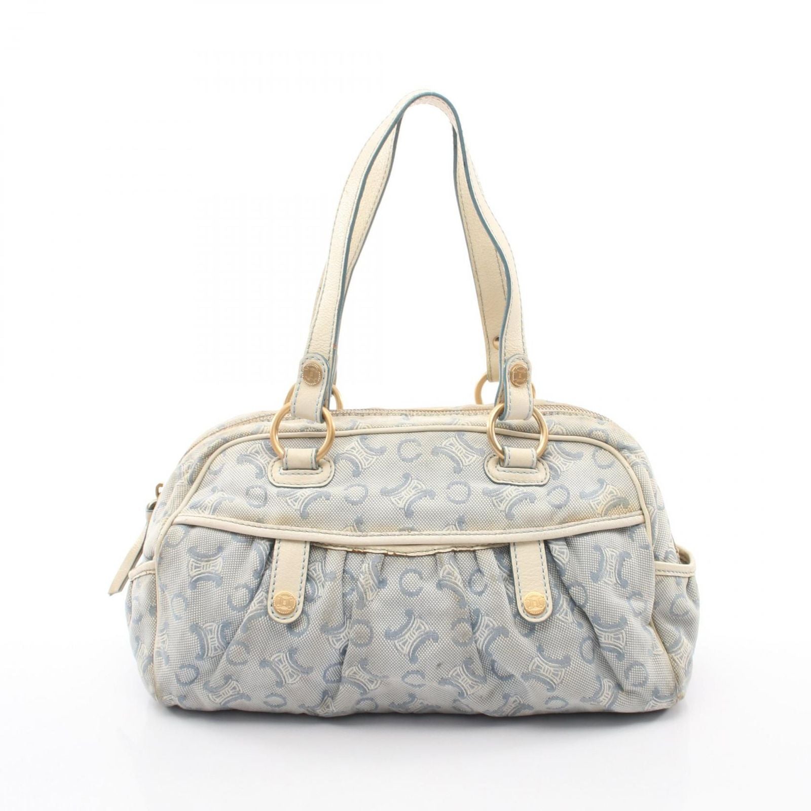Celine Handbag C Macadam Light Blue Canvas Leather