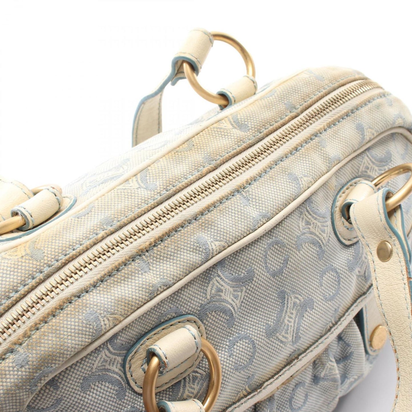 Celine Handbag C Macadam Light Blue Canvas Leather — view 5