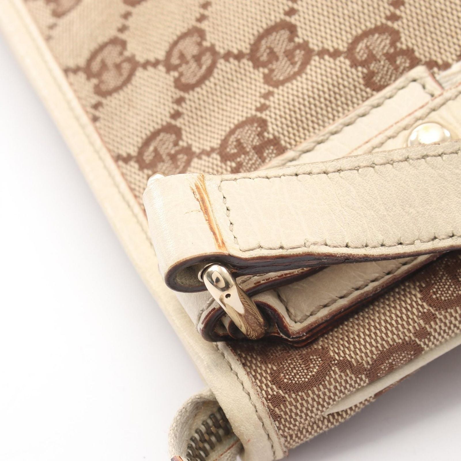 Gucci Shoulder Bag GG Canvas Beige Brown Ivory Shari Line — view 7