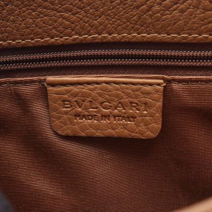 Bvlgari Handbag Logo Mania Maxillettare Beige Brown Canvas Leather — view 4
