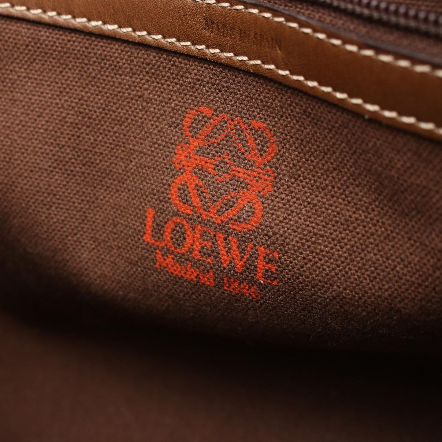 Loewe Tote Anagram Brown Dark Leather Boston — view 4