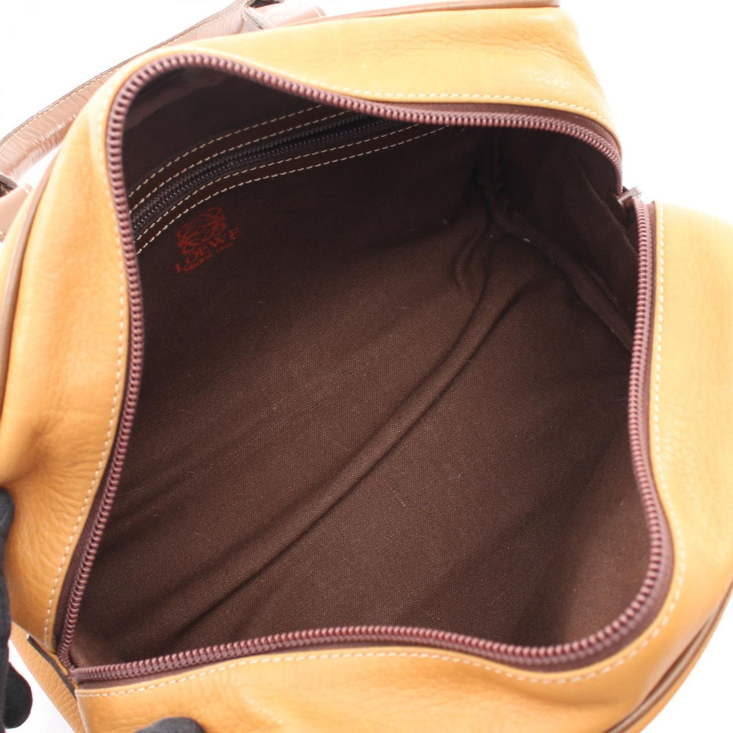 Loewe Tote Anagram Brown Dark Leather Boston — view 3