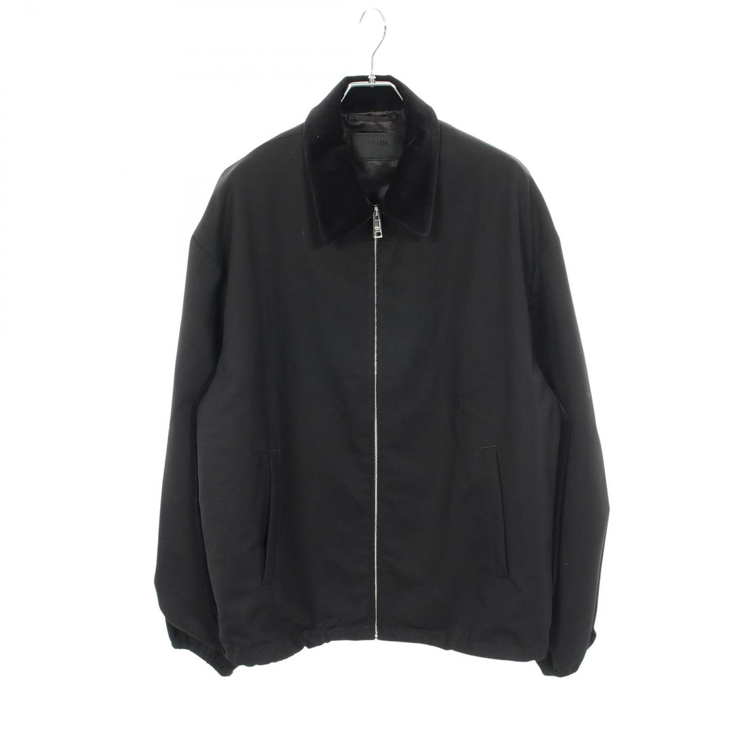 Prada Velour Contrast Zip Up Wool Jacket