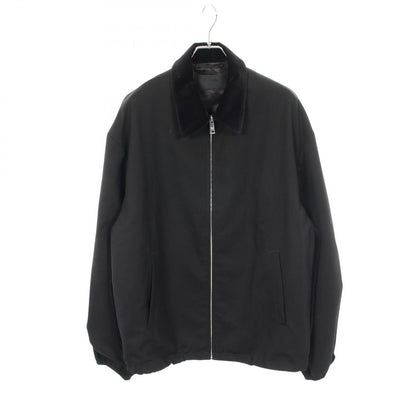 Prada Velour Contrast Zip Up Wool Jacket