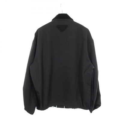Prada Velour Contrast Zip Up Wool Jacket — view 2