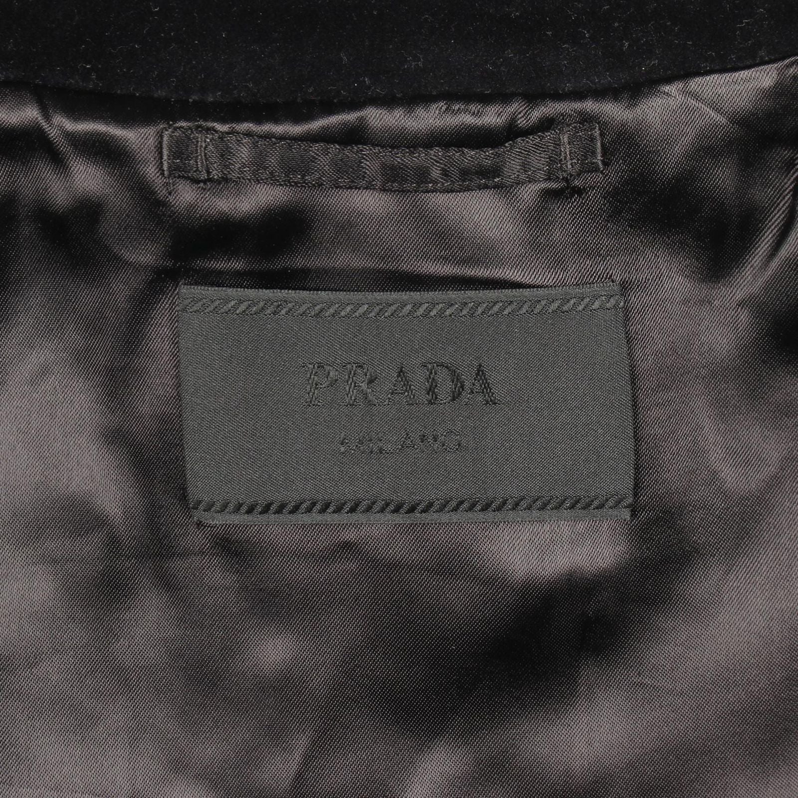 Prada Velour Contrast Zip Up Wool Jacket — view 3