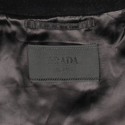 Prada Velour Contrast Zip Up Wool Jacket — view 3