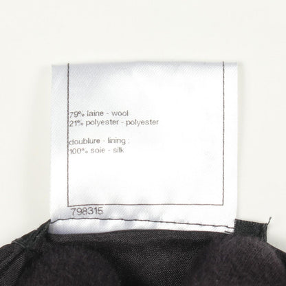 Chanel Skirt CC Logo Button Check Gray Wool — view 4