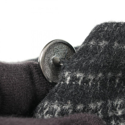 Chanel Skirt CC Logo Button Check Gray Wool — view 6