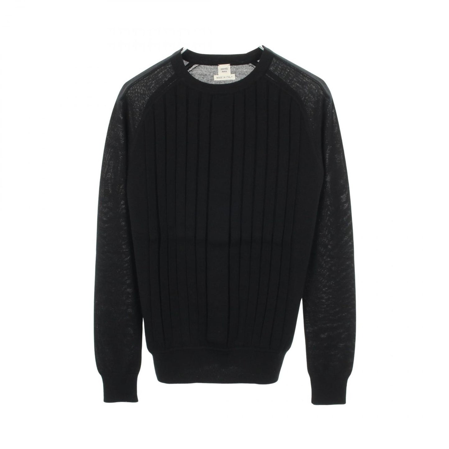 Hermes Knit Rib Black Cashmere Sweater