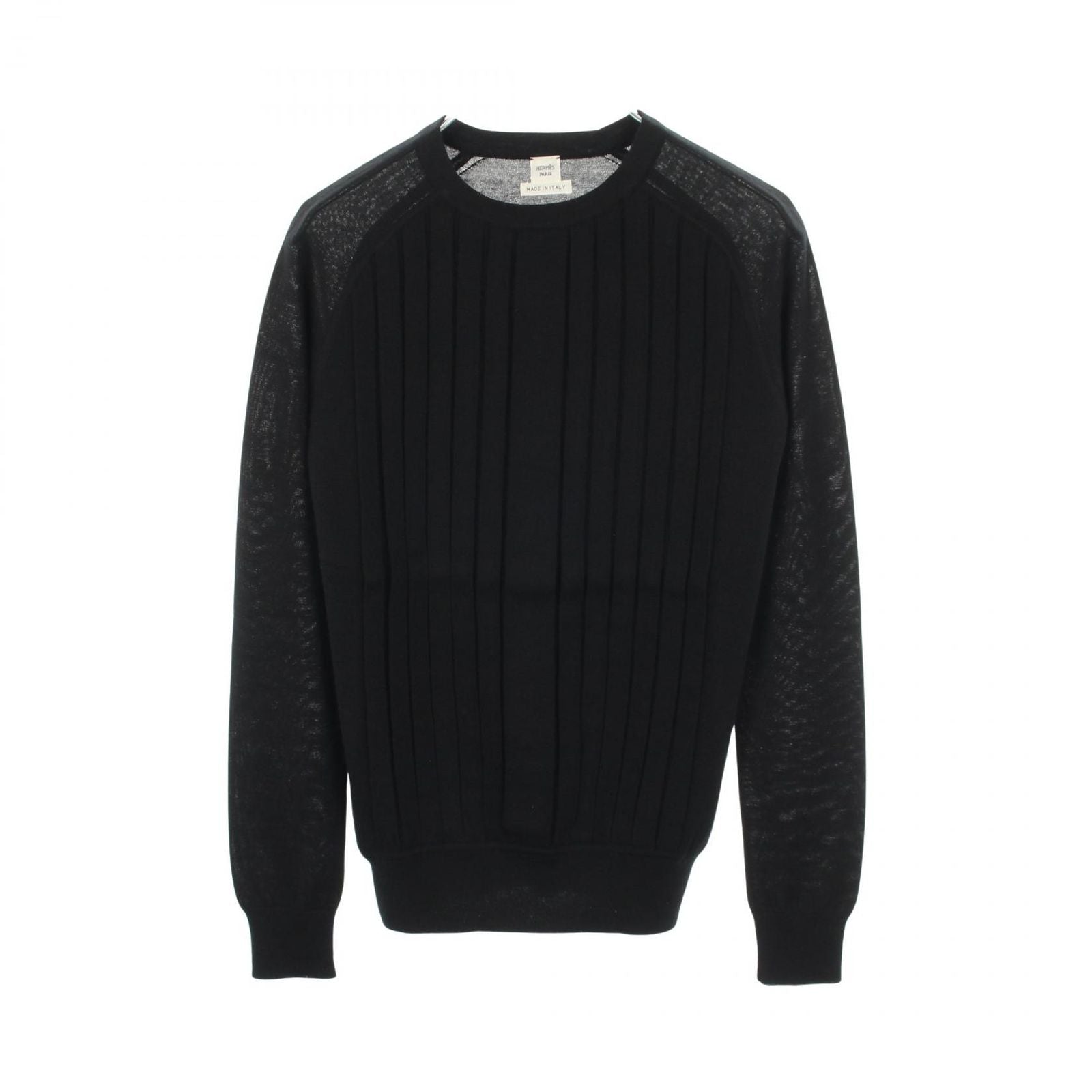 Hermes Knit Rib Black Cashmere Sweater
