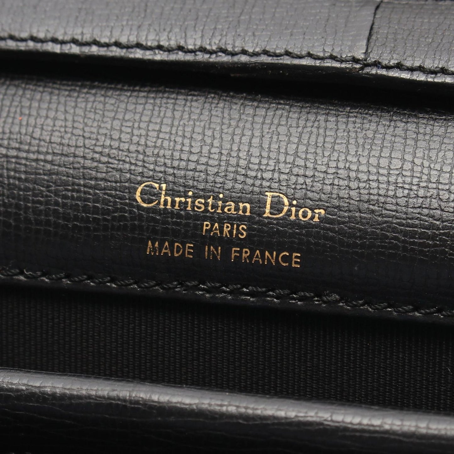Dior Shoulder Bag CD Logo Vintage Black Leather — view 4
