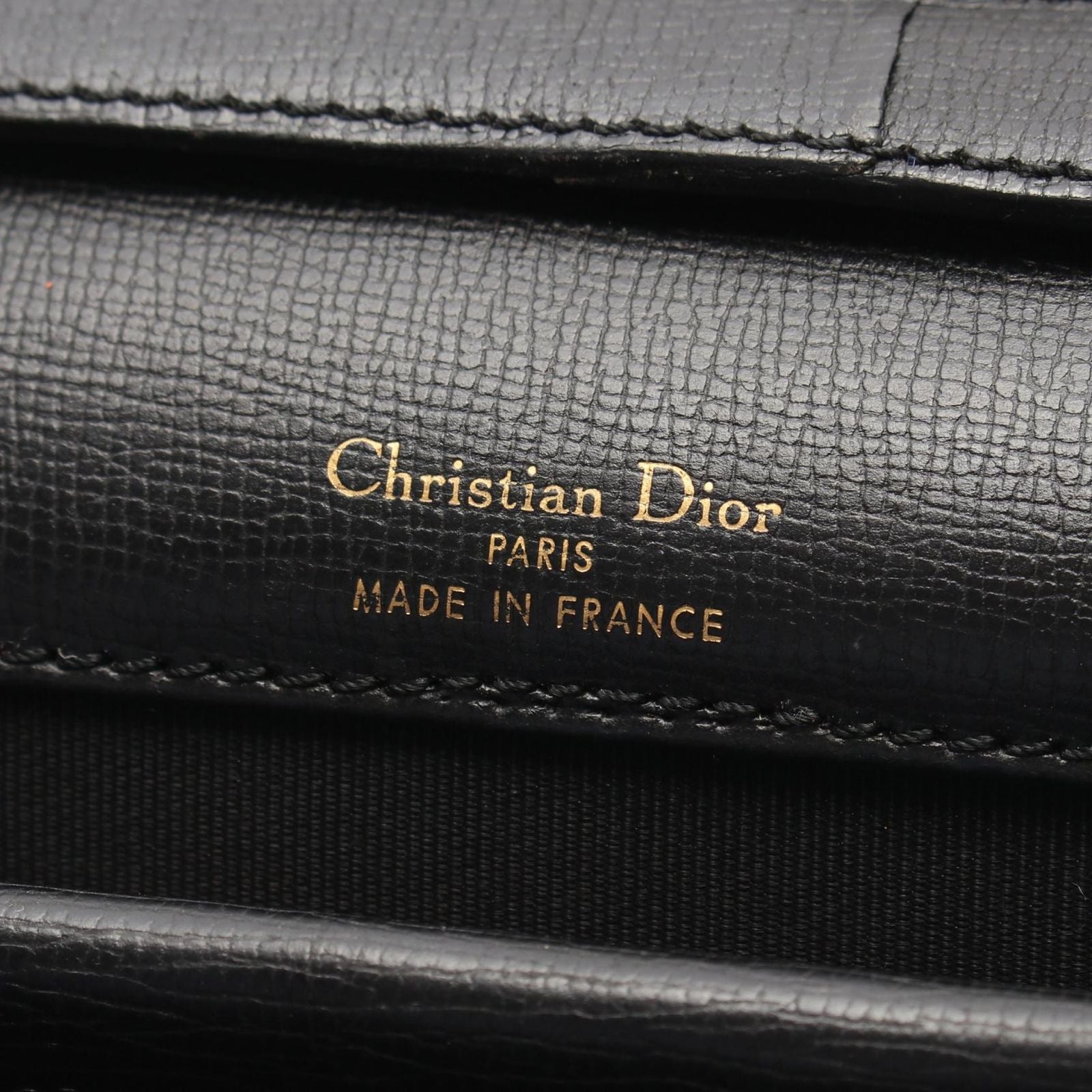 Dior Shoulder Bag CD Logo Vintage Black Leather — view 4