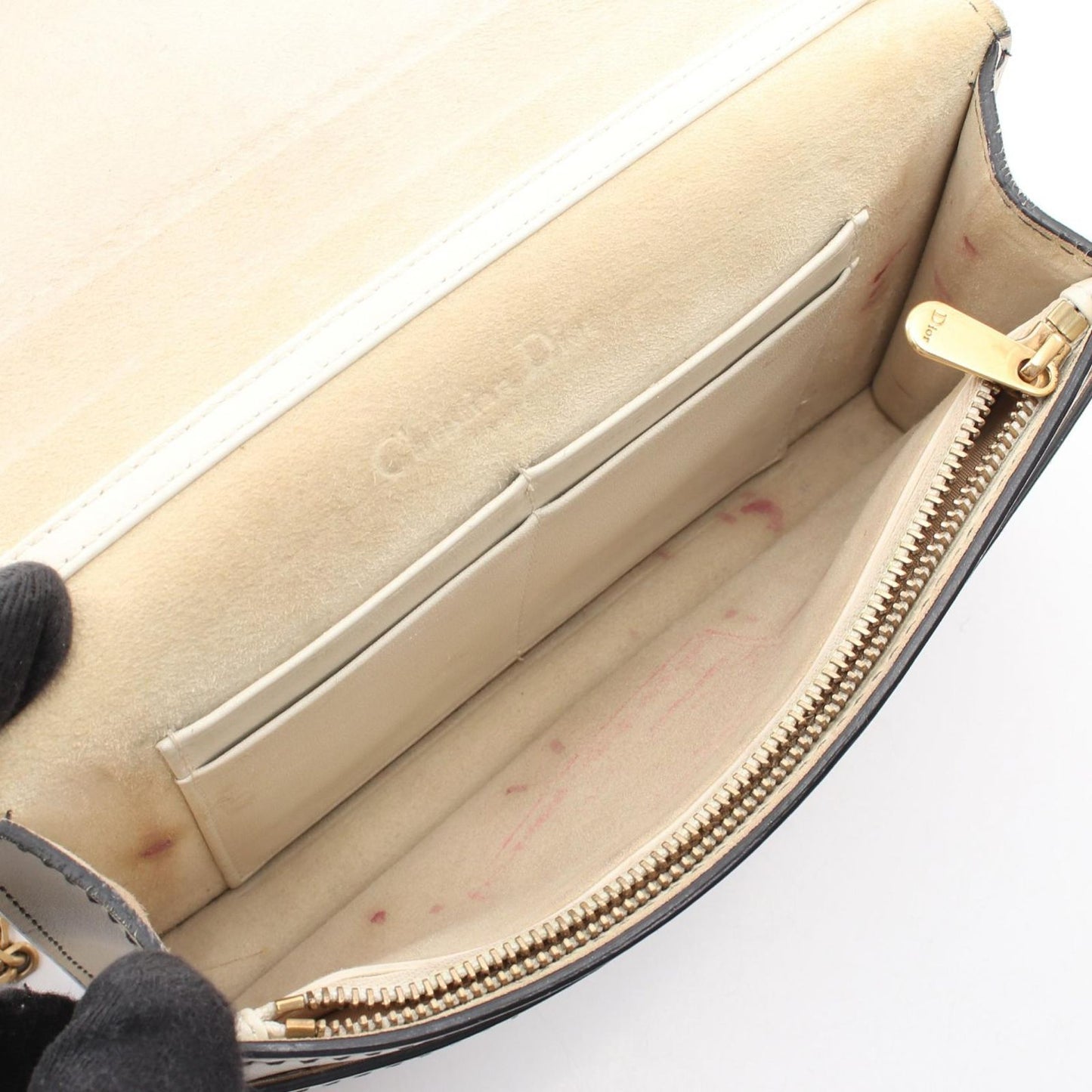 Dior Shoulder Bag J'adior White Leather J'adior Chain Wallet — view 3