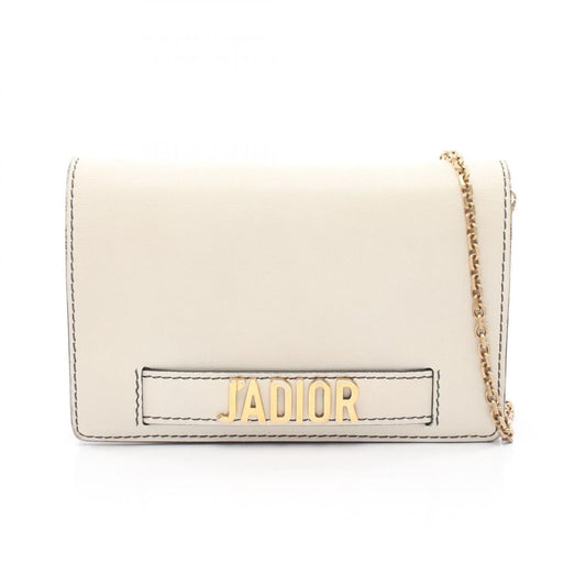 Dior Shoulder Bag J'adior White Leather J'adior Chain Wallet