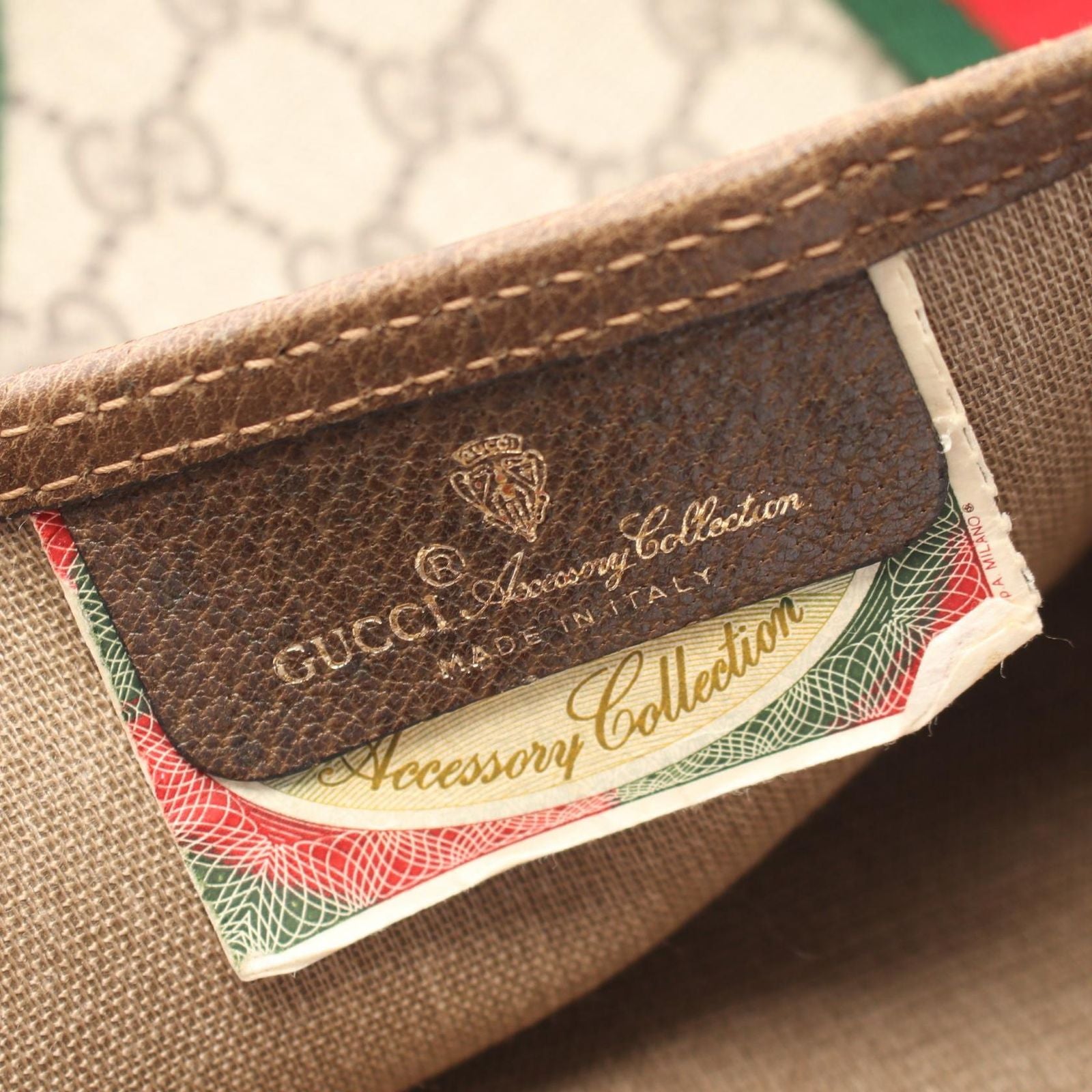 Gucci Tote Vintage Sherry Line GG Plus Beige Canvas Leather — view 4